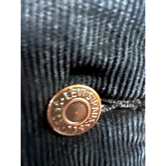 Levis Black Corduroy Button Up Trucker Jacket Small Sherpa Lined Flap Pockets - Picture 8 of 9